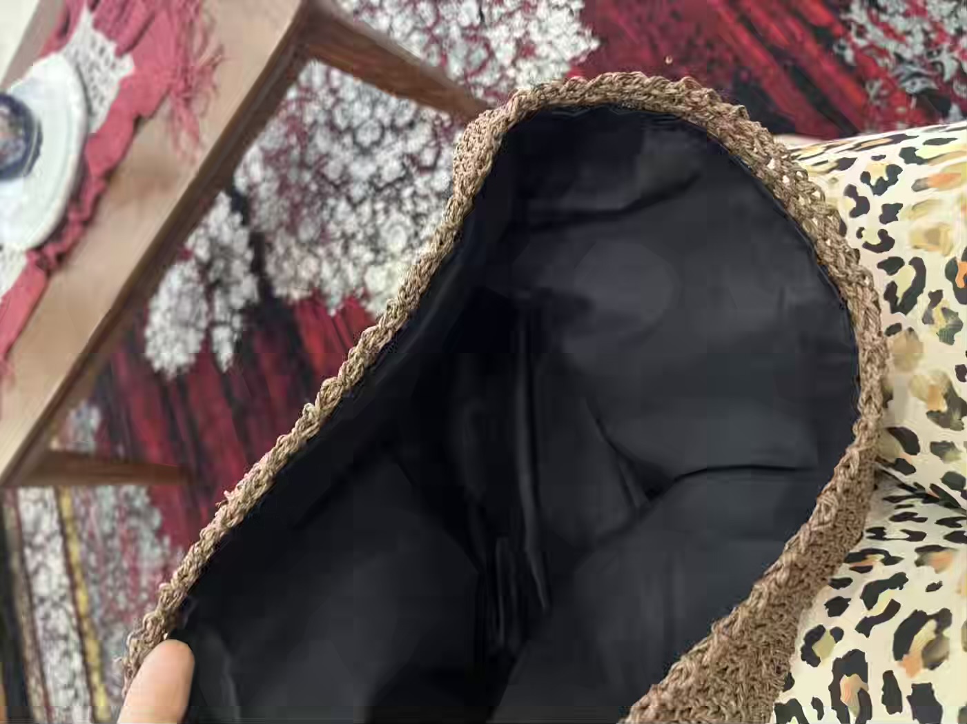 کیف رافیا بند چرمی